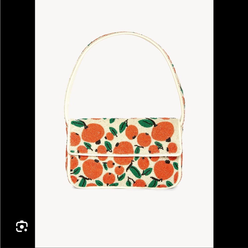 STAUD TOMMY BEADED BAG ORANGES